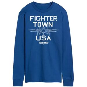 Licensed Character Men's Top Gun Fighter Town Long Sleeve Tee, Size: XXL, Med Blue