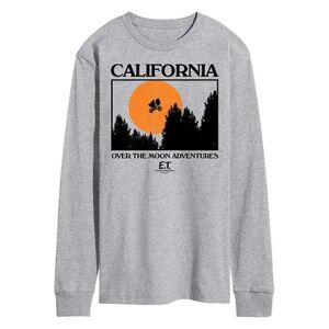 Licensed Character Men's ET Over Moon Long Sleeve Tee, Size: Small, Med Grey