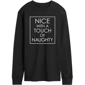 Licensed Character Men's Nice Naughty Long Sleeve Tee, Size: XXL, Black