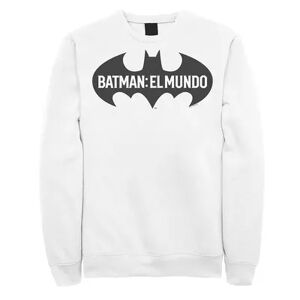 Licensed Character Men's Batman: El Mundo Mexico Logo Sweatshirt, Size: XL, White