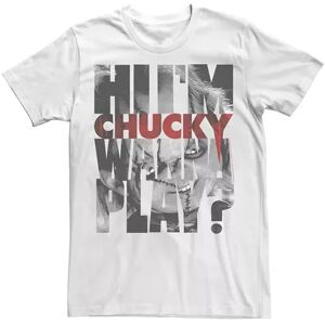 Licensed Character Men's Child's Play Hi I'm Chucky Wanna Play Tee, Size: XXL, White