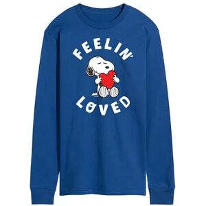 Licensed Character Men's Peanuts Feelin Loved Long Sleeve Tee, Size: XXL, Med Blue