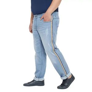 Instafab Plus Men Solid Regular-Fit Denim Jeans, Men's, Size: 46, Blue