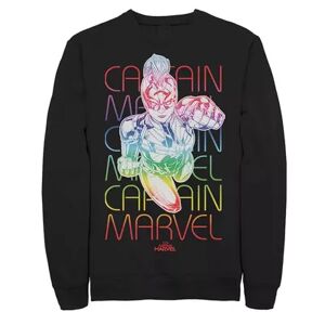Licensed Character Men's Marvel Captain Marvel Rainbow Power Fleece, Size: XL, Black