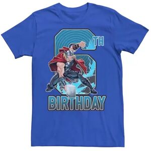 Licensed Character Men's Marvel's Thor 6th Birthday Tee, Size: Medium, Med Blue