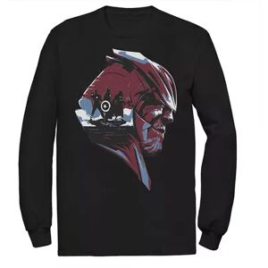 Marvel Men's Marvel Avengers Endgame Thanos Head Avengers Silhouette Long Sleeve Graphic Tee, Size: XL, Black