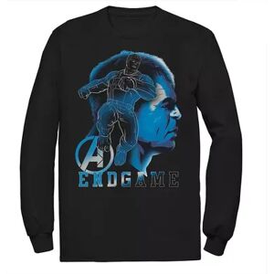 Marvel Men's Marvel Endgame Hulk Blue Hue Portrait Long Sleeve Graphic Tee, Size: Large, Black