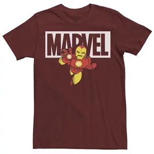 Men's Marvel Iron Man Chibi Flying Logo Outline Tee, Size: Large, Red