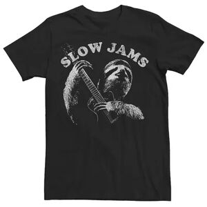 Licensed Character Men's Slow Jams Sloth Black And White Photo Funny Tee, Size: Medium