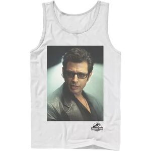 Jurassic World Men's Jurassic Park Ian Malcolm Head Shot Photo Graphic Tank Top, Size: Medium, White