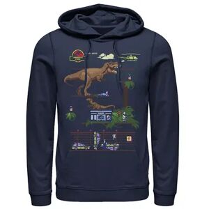 Licensed Character Men's Jurassic Park Digital Video Game Scene Graphic Pullover Hoodie, Size: XL, Blue