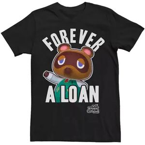 Licensed Character Men's Nintendo Animal Crossing Tom Nook Forever A Loan Tee, Size: Small, Black