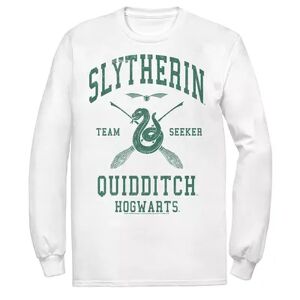 Men's Harry Potter Slytherin Team Seeker Text Long Sleeve Graphic Tee, Size: Large, White