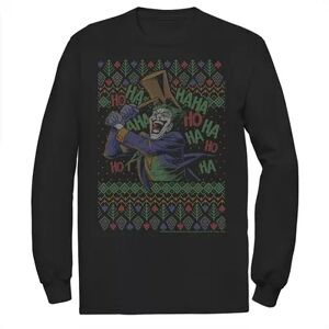 DC Comics Men's Batman The Joker Laughing Vintage Knit Style Tee, Size: Large, Black