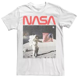 Licensed Character Men's NASA Astronaught American Flag Photo Tee, Size: Medium, White