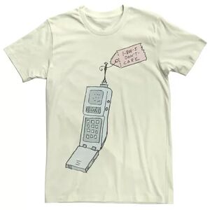 Licensed Character Men's Vintage Phone 1800-I Don?t Care Tee, Size: Medium, Natural