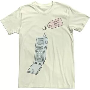 Licensed Character Men's Vintage Phone 1800-I Don?t Care Tee, Size: Medium, Natural