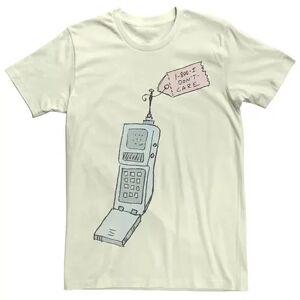 Licensed Character Men's Vintage Phone 1800-I Don?t Care Tee, Size: 3XL, Natural