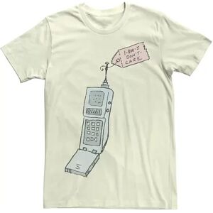 Licensed Character Men's Vintage Phone 1800-I Don?t Care Tee, Size: 3XL, Natural