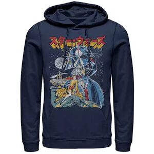 Star Wars Men's Star Wars Cartoon Sketched Style Poster Hoodie, Size: XXL, Blue