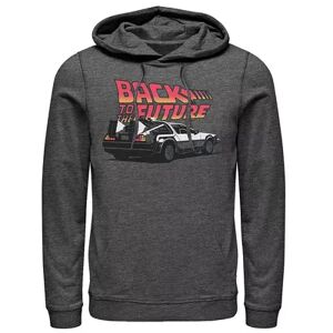 Licensed Character Men's Back To The Future Retro Vintage Delorean Hoodie, Size: 3XL, Dark Grey