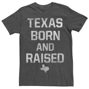 Licensed Character Men's Texas Born And Raised Faded Text Tee, Size: XXL, Dark Grey
