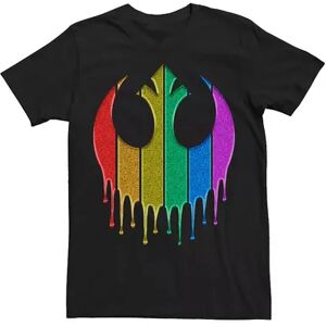 Licensed Character Adult Star Wars Pride Rebel Rainbow Glitter Logo Tee, Men's, Size: 3XL, Black