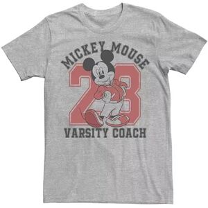 Men's Disney Mickey Mouse Varsity Coach Tee, Size: Small, Med Grey