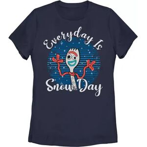 Juniors' Disney/Pixar Toy Story Christmas Forky Everyday Is Snow Day Graphic Tee, Girl's, Size: XL, Blue