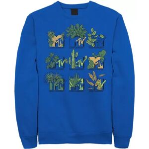 Licensed Character Men's MTV Mtve Succulents Plants Logo Sweatshirt, Size: Small, Med Blue