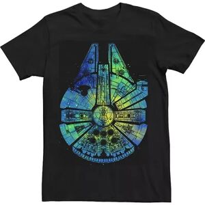 Licensed Character Big & Tall Star Wars Millennium Falcon Water Color Ink Splatter Tee, Men's, Size: Large Tall, Black