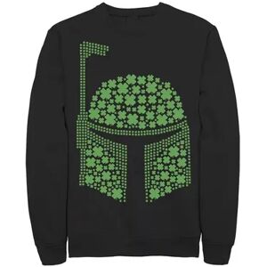 Licensed Character Men's Star Wars Boba Fett Clover Helmet St Patrick's Sweatshirt, Size: XL, Black