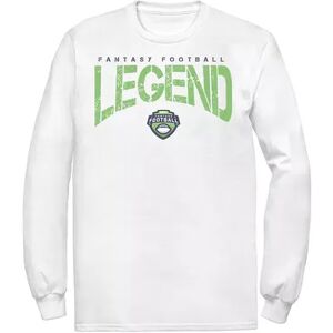 Licensed Character Men's ESPN Fantasy Football Legened Text Long Sleeve Tee, Size: Large, White