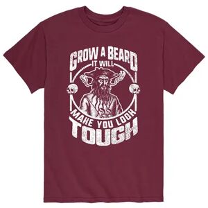 Licensed Character Men's Grow A Beard Tee, Size: Small, Red