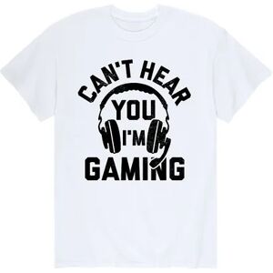 Licensed Character Men's Cant Hear You Gaming Tee, Size: Large, White