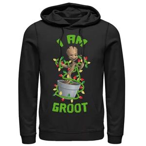 Licensed Character Men's Marvel Christmas I Am Groot Cartoon Hoodie, Size: XXL, Black