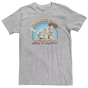 Licensed Character Big & Tall Disney / Pixar Toy Story Buzz & Woody Karate Chop Action Tee, Men's, Size: 3XL Tall, Med Grey
