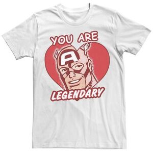 Licensed Character Big & Tall Marvel Captain America Legendary Heart Valentines Day Comic Tee, Men's, Size: 4XL, White