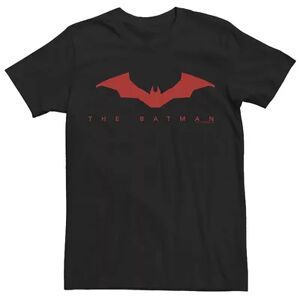 Licensed Character Men's DC Comics The Batman Red Bat Logo Tee, Size: Small, Black