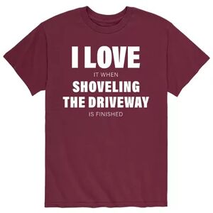 Licensed Character Men's Love Shoveling The Driveway Tee, Size: Large, Red