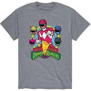 Licensed Character Men's Power Rangers Red Ranger Faces Tee, Size: XL, Med Grey