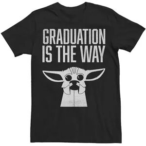 Licensed Character Men's Star Wars The Mandalorian Distressed Grogu Graduation Is The Way Tee, Size: Large, Black