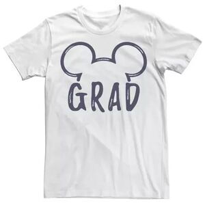 Licensed Character Men's Disney Classic Mickey Mouse Ears Grad Graphic Tee, Size: Medium, White
