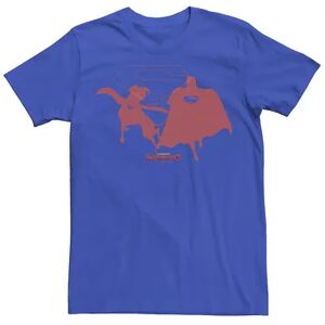 Licensed Character Men's DC Super Pets Super Hero Duo Superman and Krypto Tee, Size: Medium, Med Blue