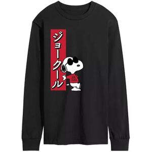 Licensed Character Men's Peanuts Kanji Joe Cool Long Sleeve Tee, Size: Medium, Black