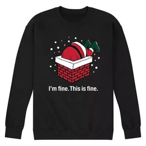 Licensed Character Men's Im 'Fine This Is Fine Santa Sweatshirt, Size: XL, Black