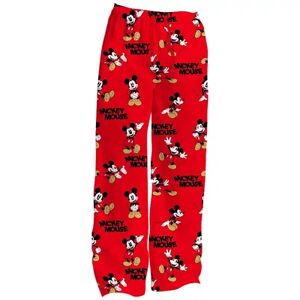 Licensed Character Men's Disney Mickey Mouse Sleep Pants, Size: Large, Brt Red