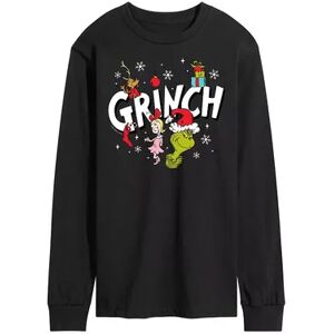 Licensed Character Men's Dr. Seuss Grinch Logo Long Sleeve Tee, Size: XL, Black