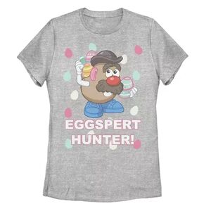 Licensed Character Juniors' Mr. Potato Head Eggspert Hunter Portrait Tee, Girl's, Size: XXL, Grey