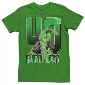 Licensed Character Men's Marvel's Hulk 40th Birthday Tee, Size: XL, Med Green